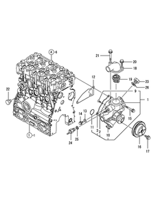Yanmar Engine Cooling Water System Diagram and Parts List for 46G 4X4-1I029Z-1H020Z-37BKD710 Cub Cadet Lawn Tractor Accessories